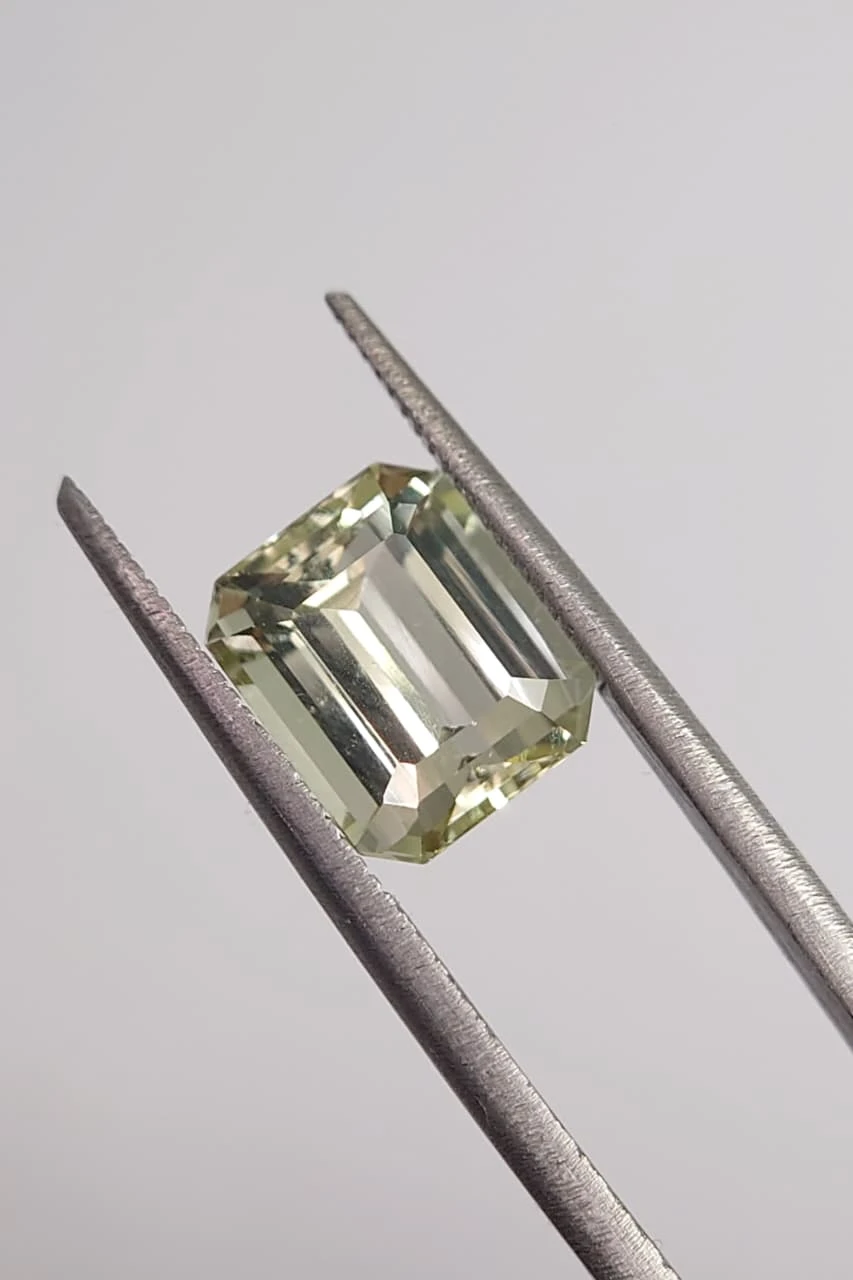 3.2ct Lemon Yellow Tourmaline Emerald Cut Loose Gemstone from Nigeria — view 5
